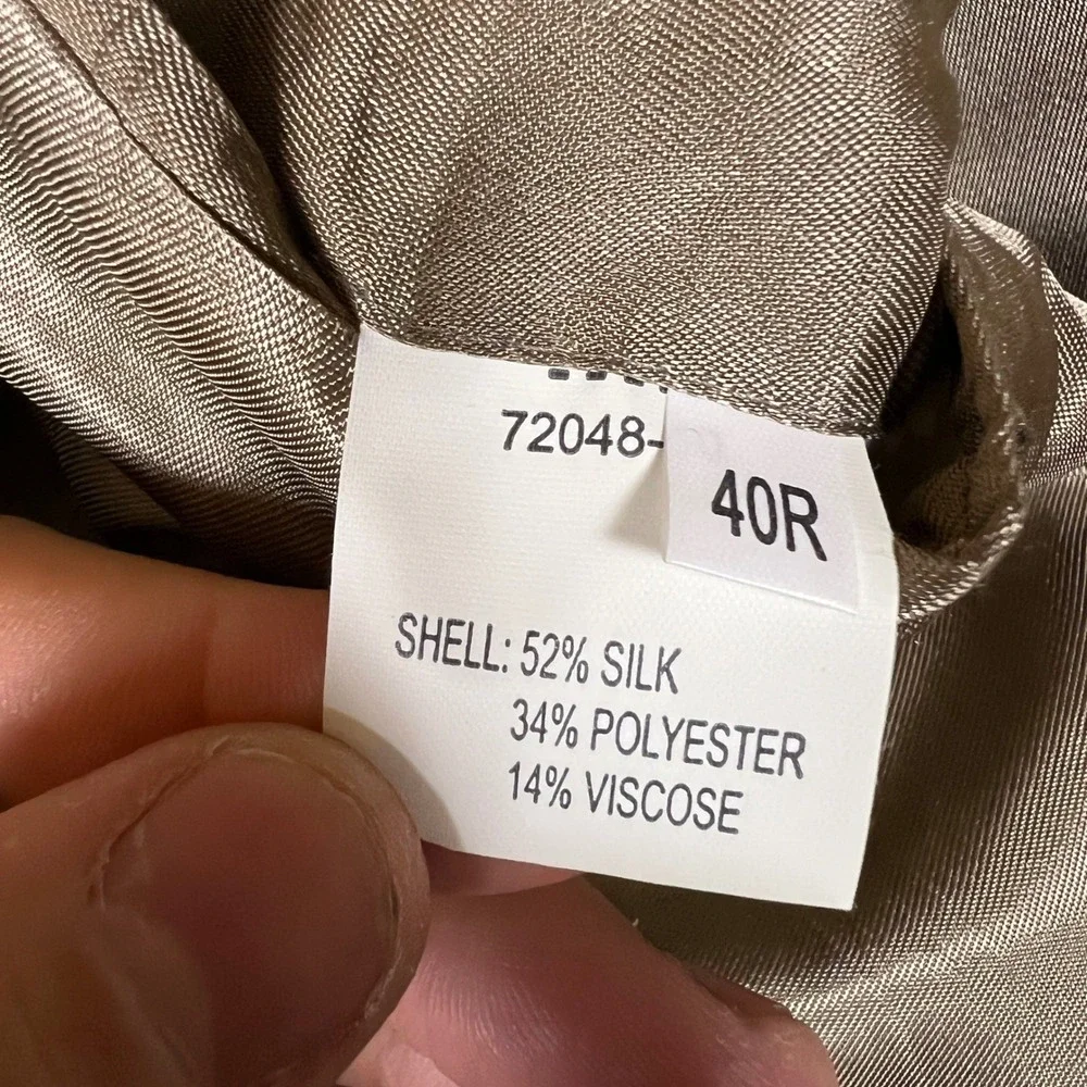Jos A Bank Blazer Mens 40R Tan Herringbone Wool Blend Sport Coat Business Formal